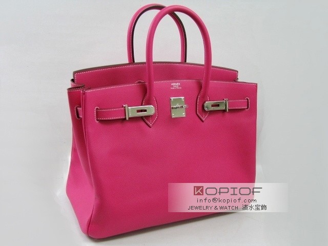 エルメス バーキン35 ヴォーエプソン-ローズティリアン(シルバー金具) her451